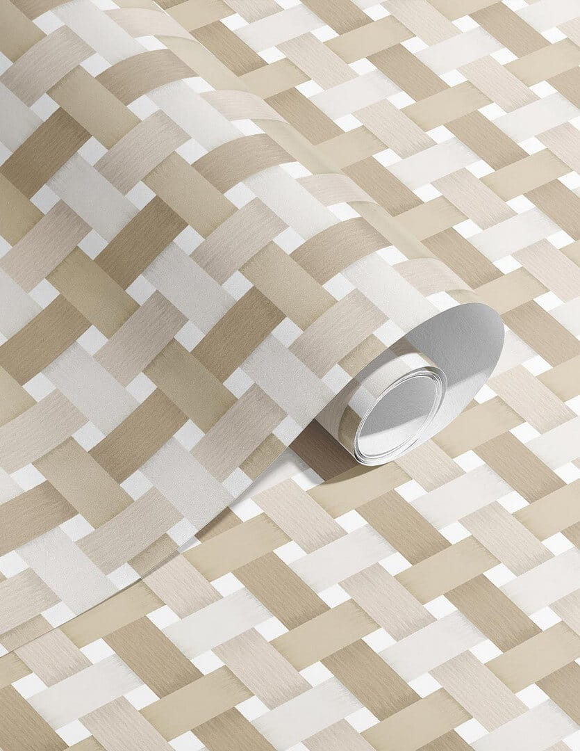 Tapeta geometryczna plecionka Papermint Bauhaus 1124 Beige Plume Classics