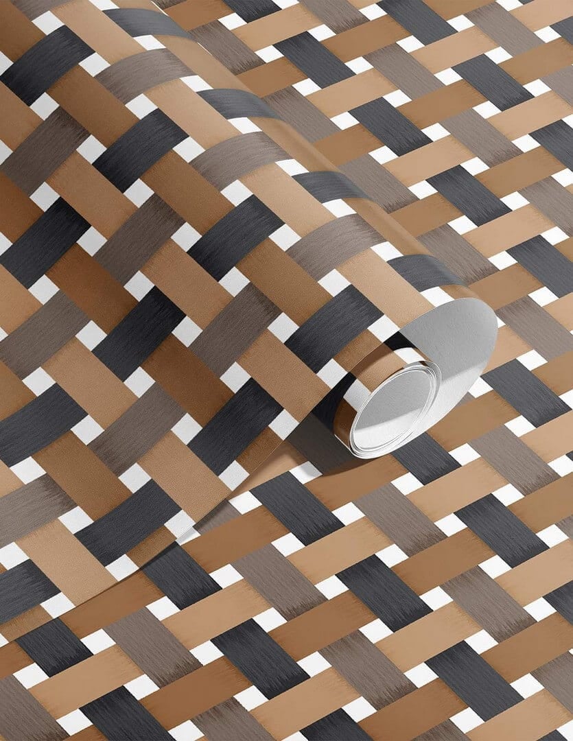 Tapeta geometryczna plecionka Papermint Bauhaus 1125 Moka Classics