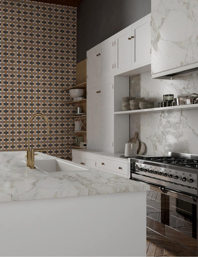 Tapeta geometryczna plecionka Papermint Bauhaus 1125 Moka Classics