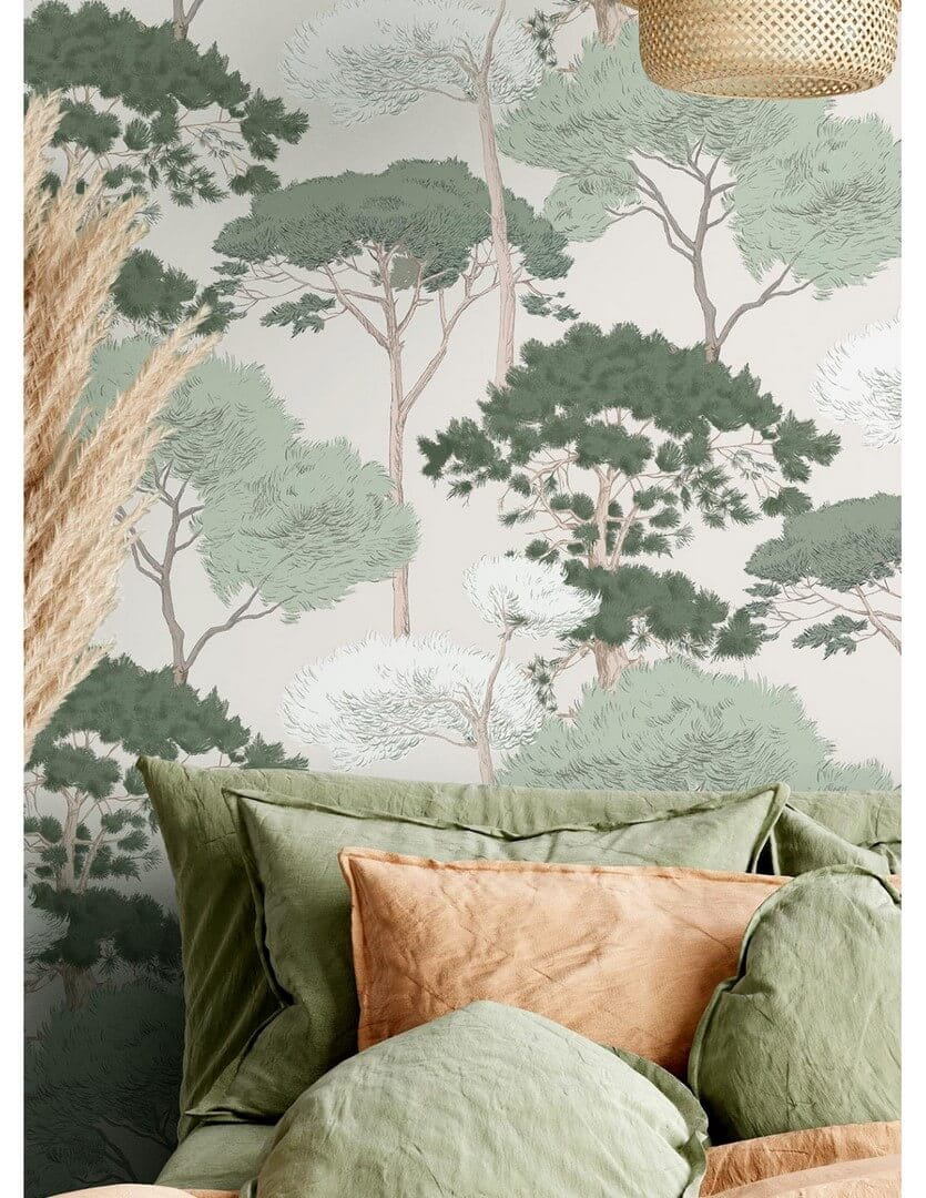 Tapeta drzewa Papermint Canopee 1211 Vert Veloute Classics