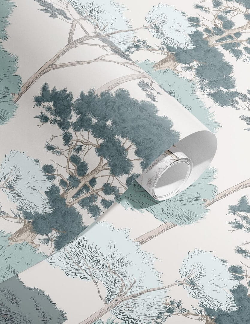 Tapeta drzewa Papermint Canopee 1213 Bleu Lichen Classics