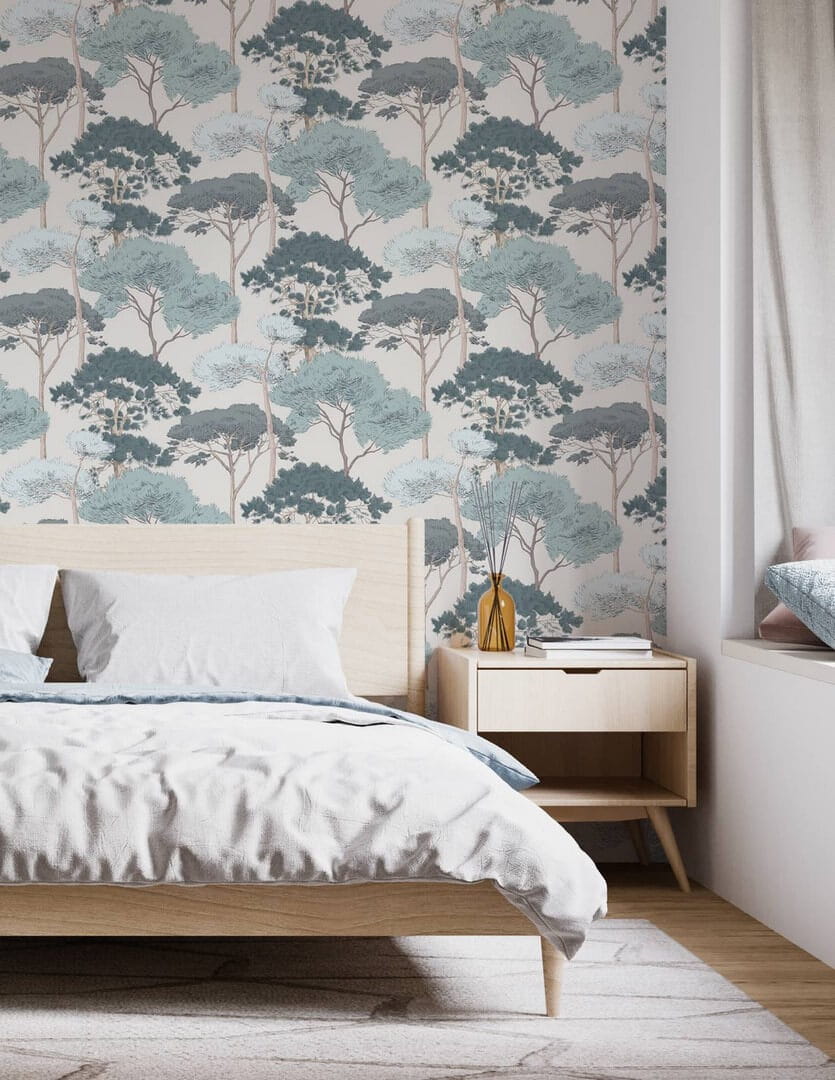 Tapeta drzewa Papermint Canopee 1213 Bleu Lichen Classics