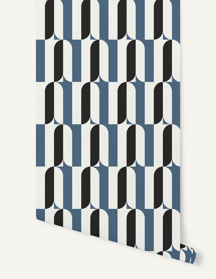 Tapeta geometryczna Papermint Ceramica 1117 Bleu Myrte Classics