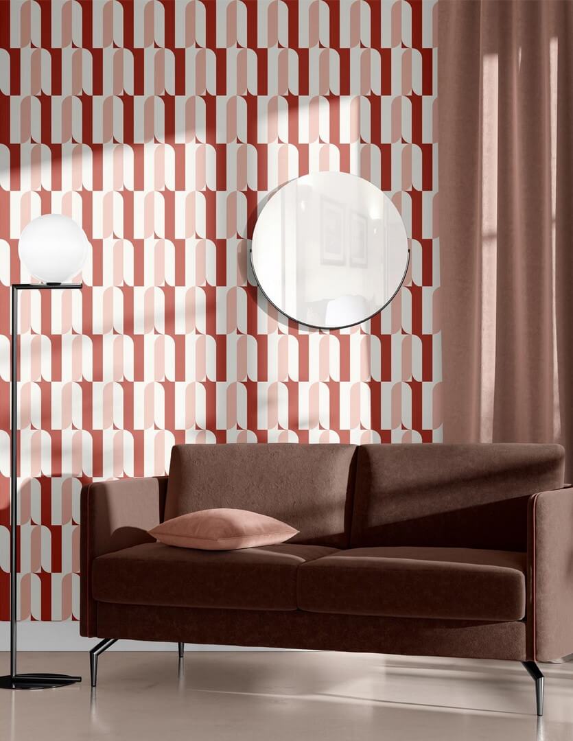 Tapeta geometryczna Papermint Ceramica 1119 Rouge Cerise Classics