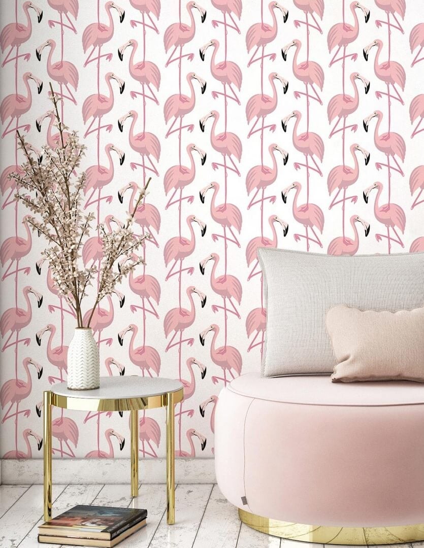Tapeta flamingi Papermint Flamingo 43 ROSE BLANC Classics