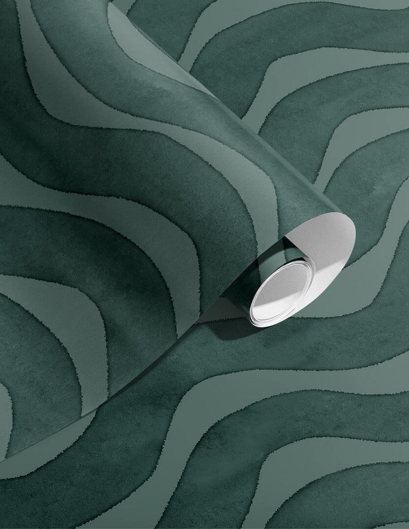 Tapeta falujące pasy Papermint La Vague 1127 Vert Velours Classics