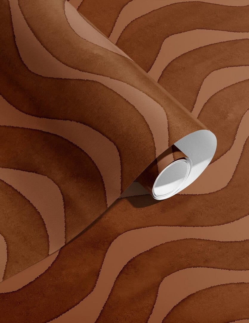 Tapeta falujące pasy Papermint La Vague 1134 Terre Cuivree Classics