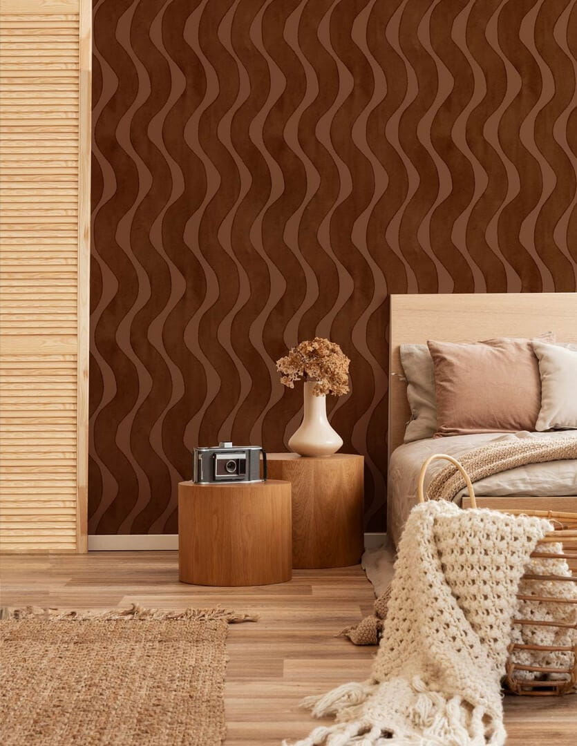 Tapeta falujące pasy Papermint La Vague 1134 Terre Cuivree Classics