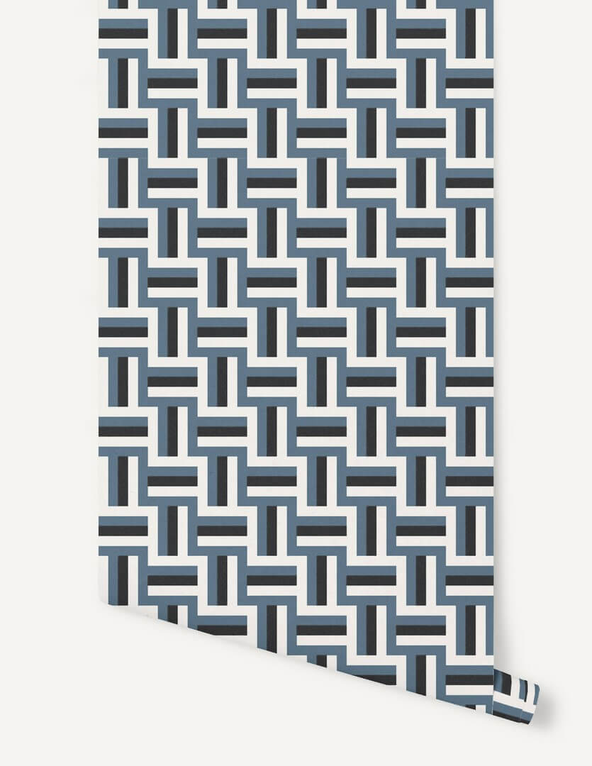 Tapeta geometryczna labirynt Papermint Neue 1111 Bleu Navy Classics