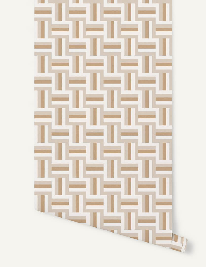 Tapeta geometryczna labirynt Papermint Neue 1113 Laiton Classics
