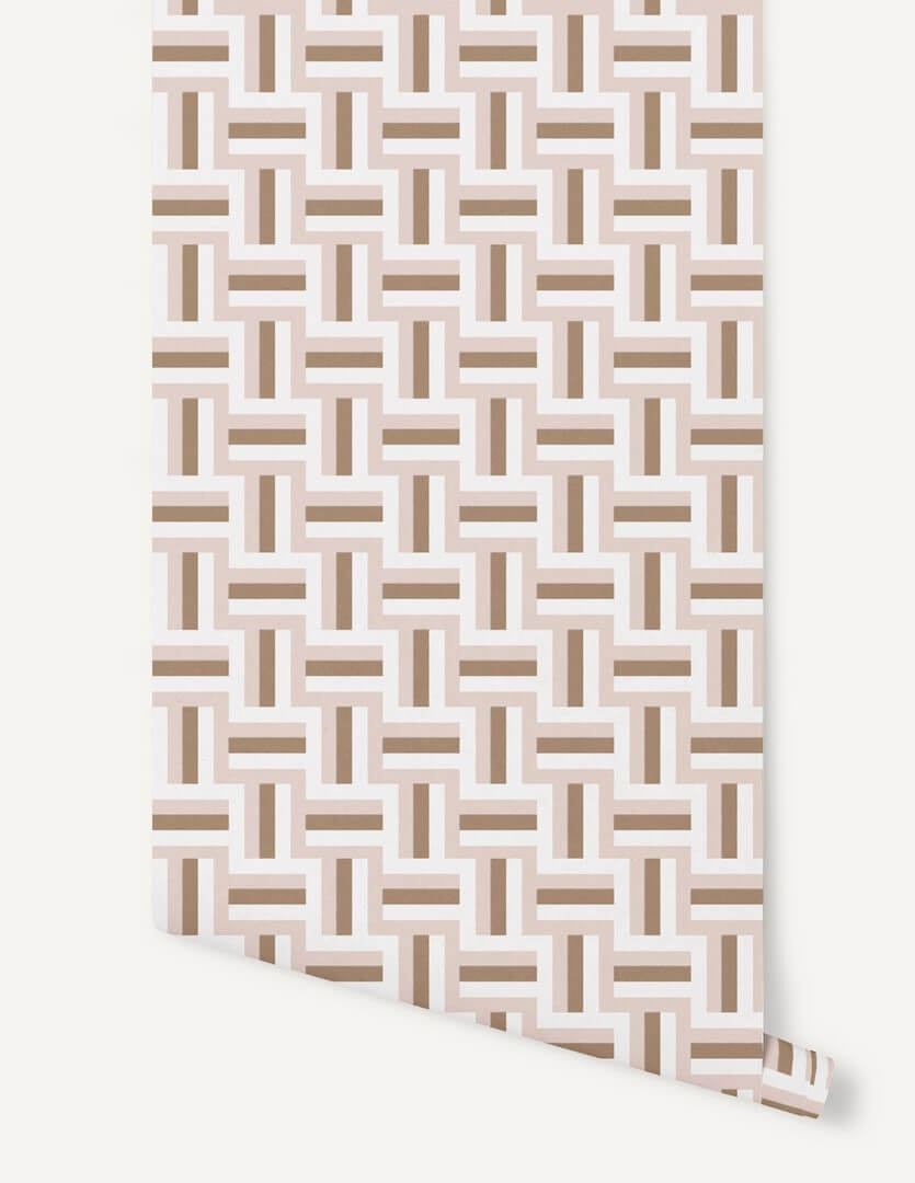 Tapeta geometryczna labirynt Papermint Neue 1114 Rose Sable Classics