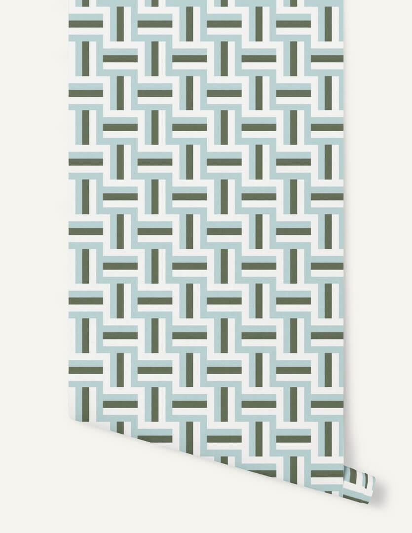 Tapeta geometryczna labirynt Papermint Neue 1115 Bleu Amarente Classics