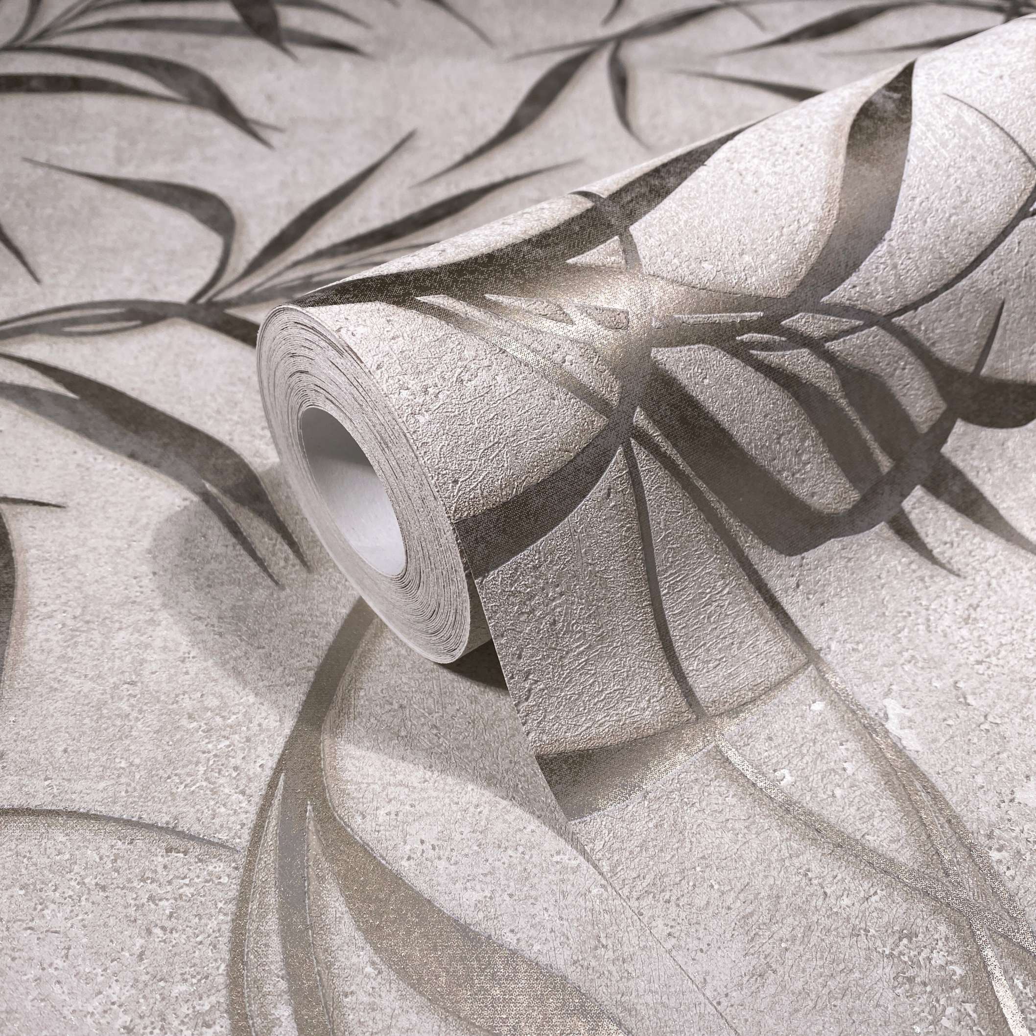 ! PROMO ! Tapeta liście i beton Marburg 34284 City Glow - Na stanie 4 rolki