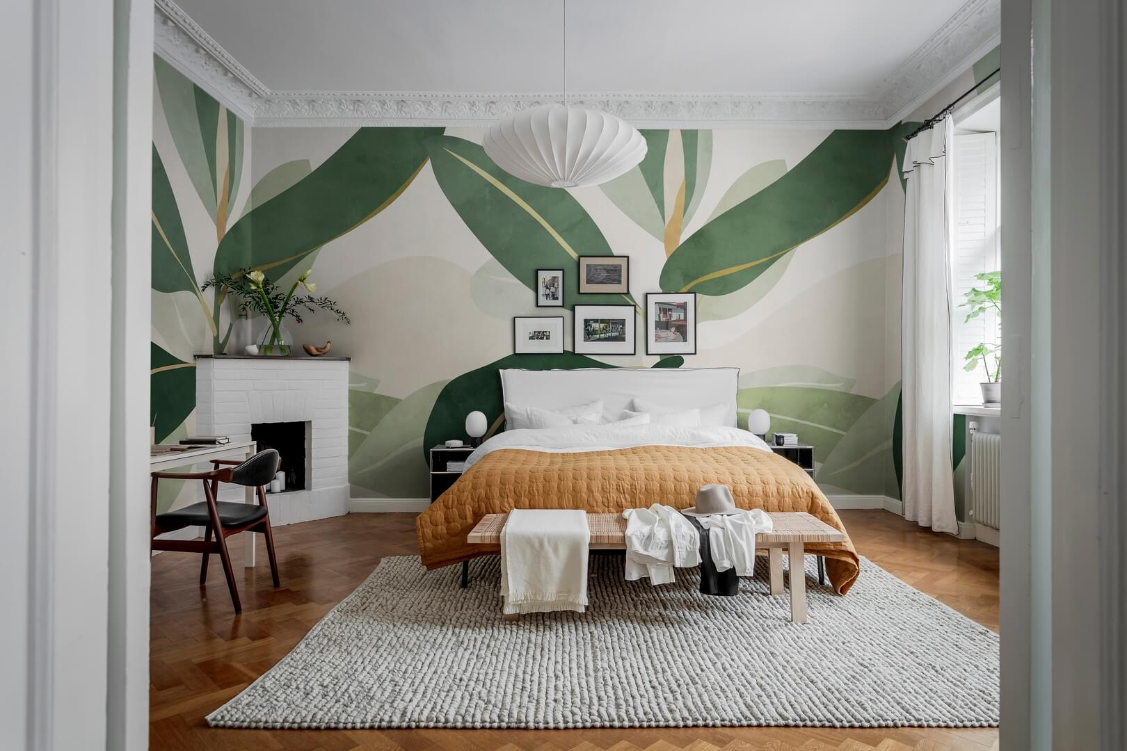 Fototapeta liście bananowca Rebel Walls R18590 Ruby Green Simplicity