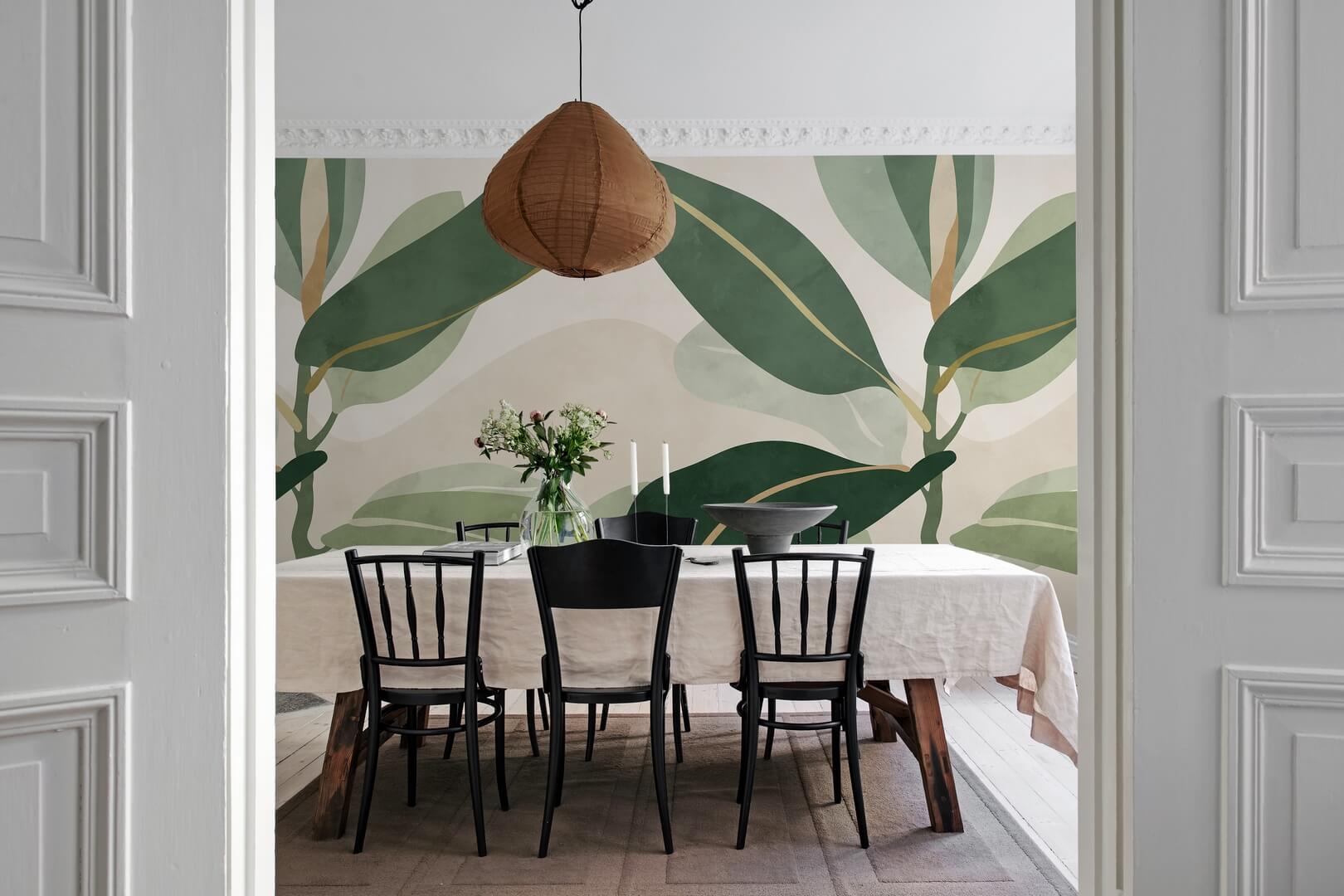 Fototapeta liście bananowca Rebel Walls R18590 Ruby Green Simplicity