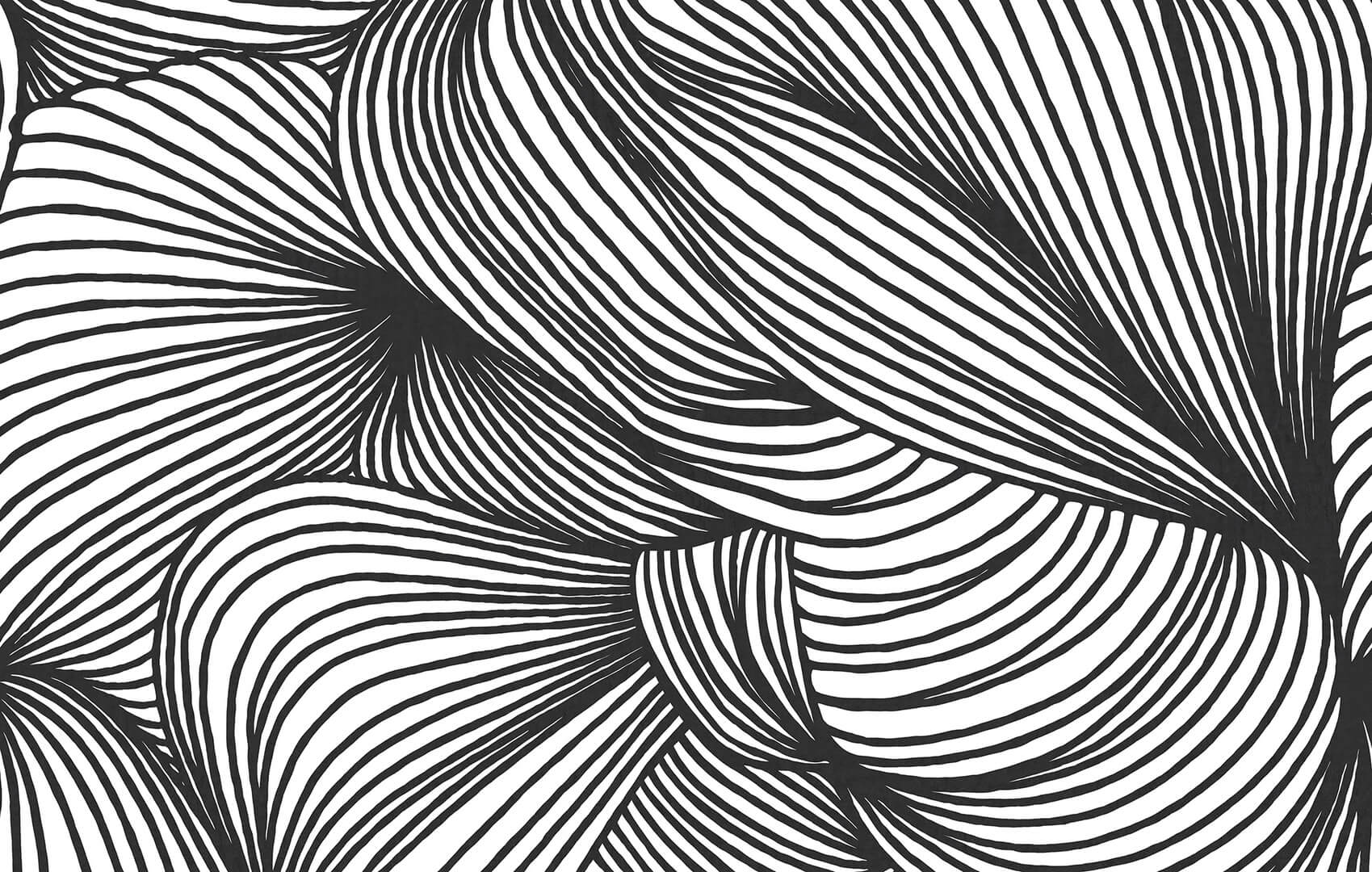 Fototapeta falujące linie Rebel Walls R18597 Opulence Lines Graphite Simplicity