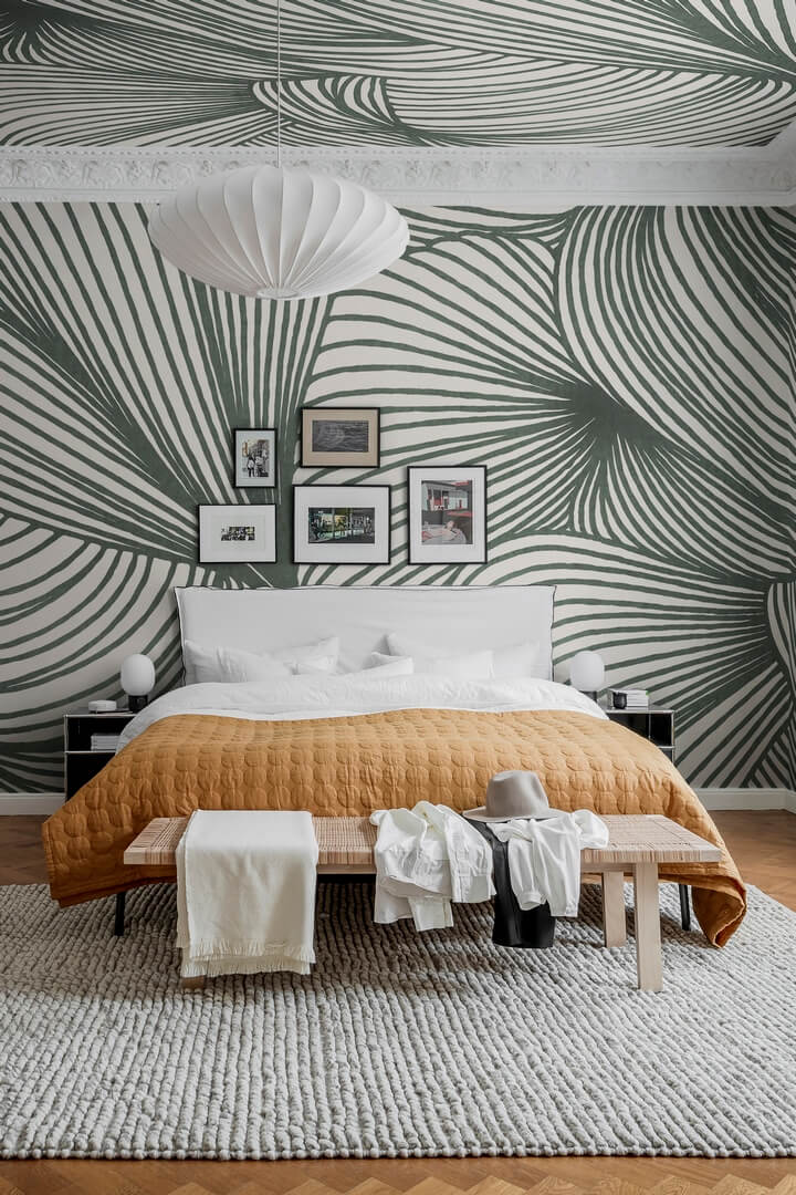 Fototapeta falujące linie Rebel Walls R18598 Opulence Lines Moss Simplicity