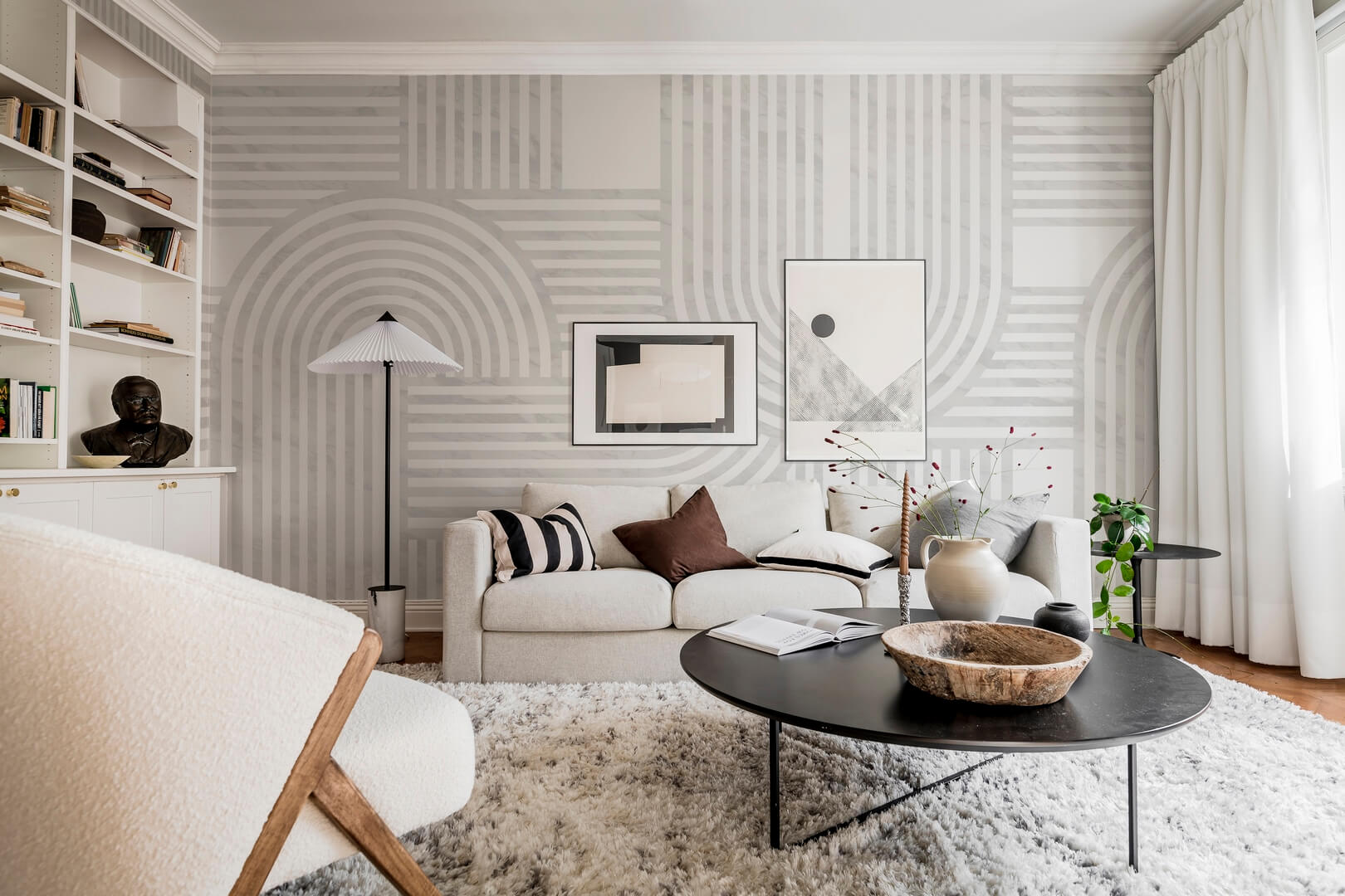 Fototapeta graficzne łuki Rebel Walls R18625 Twine Grey Simplicity