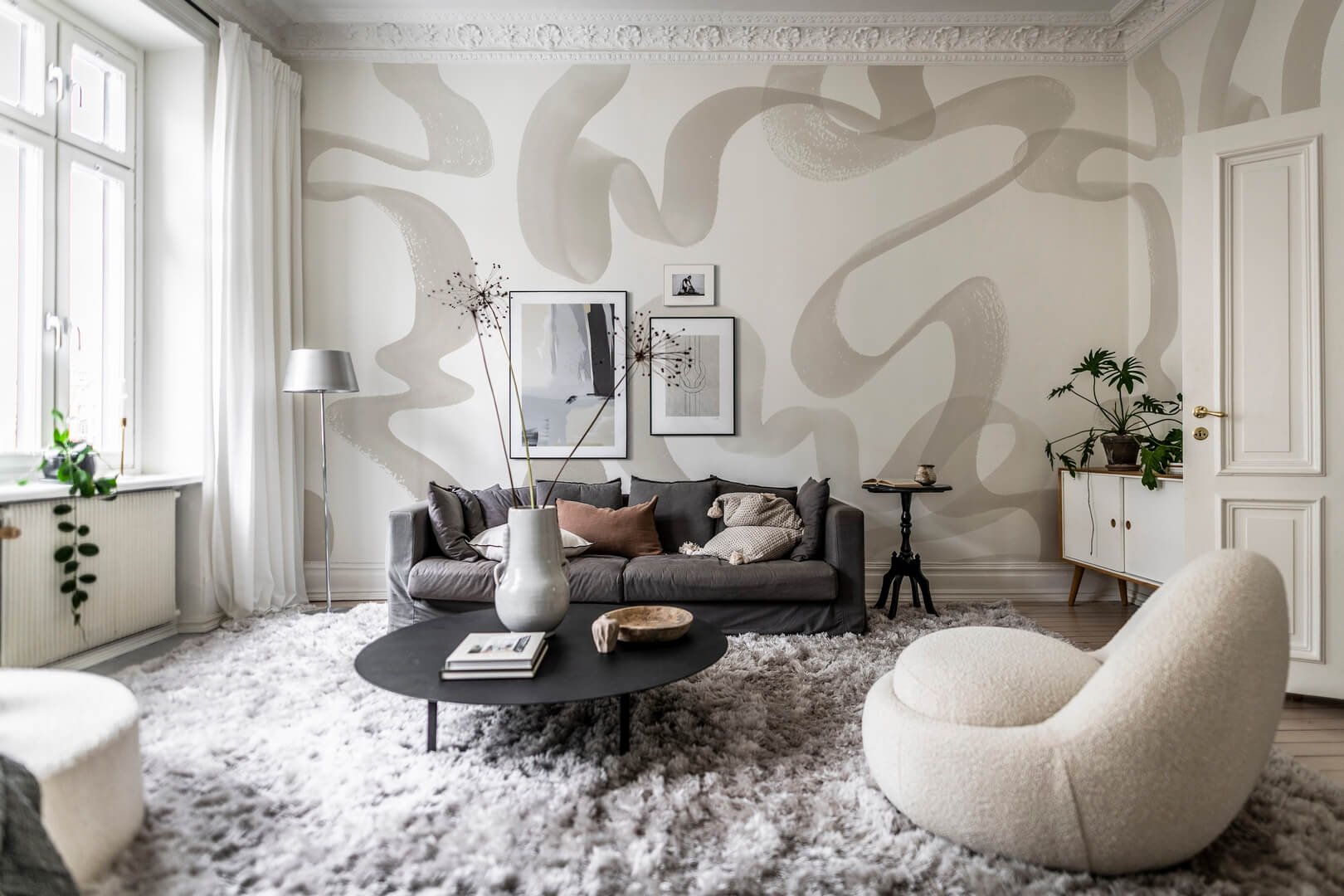 Fototapeta abstrakcja Rebel Walls R18633 Waves Beige Simplicity