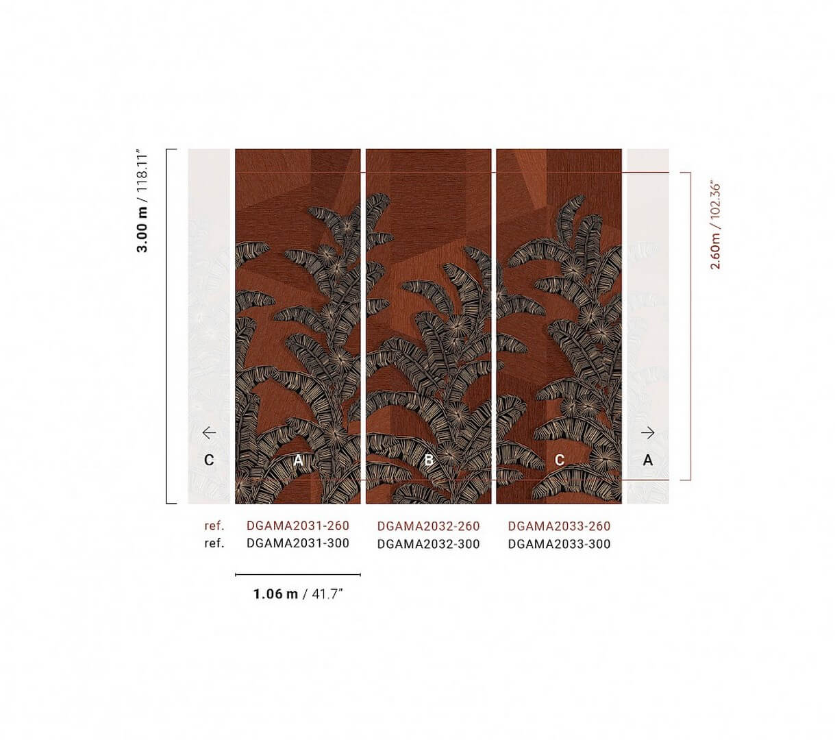 Mural abstrakcyjne liście Khroma DGAMA2031 Yucatan Amani