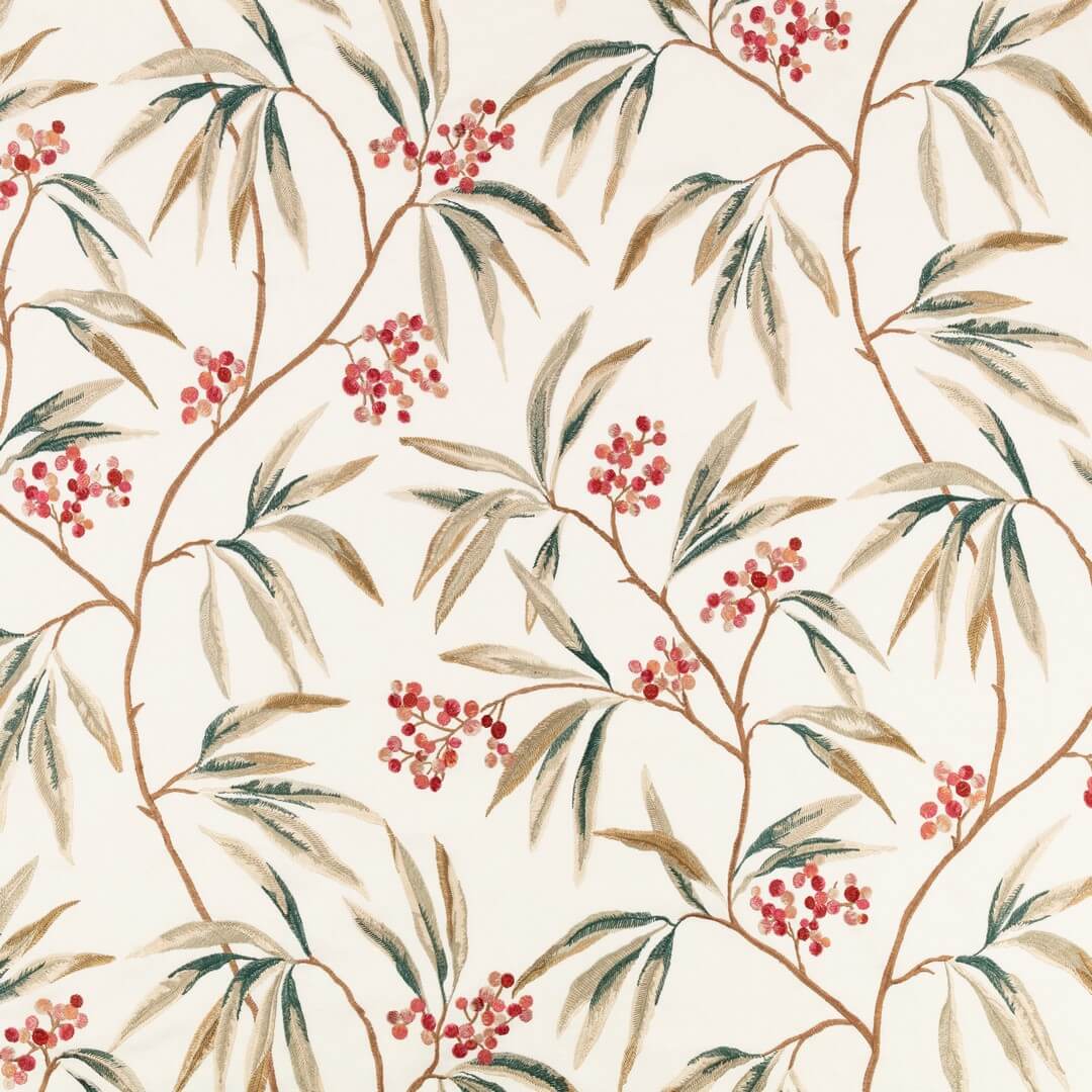 Tkanina haftowana z roślinnym wzorem Romo 8042/04 Mima Ottavia Fabrics