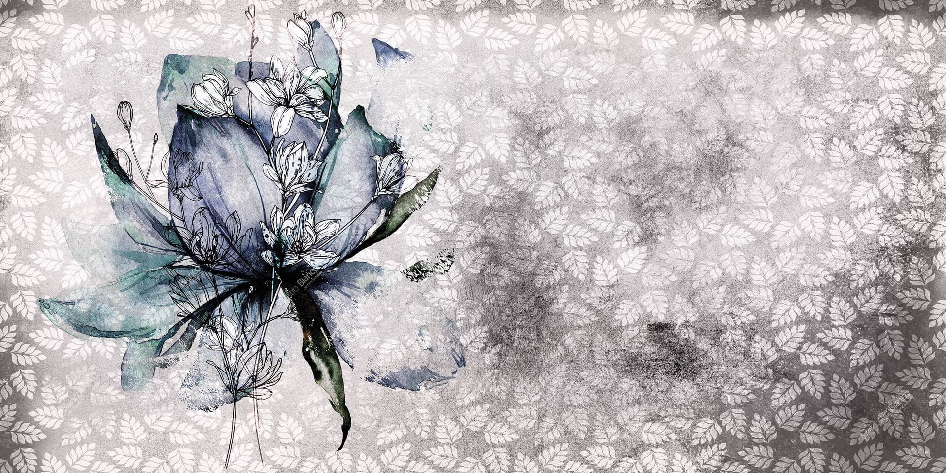 Fototapeta kwiat i liście Inkiostro Bianco BREEZE INKFTEG1902 Natural Beauty