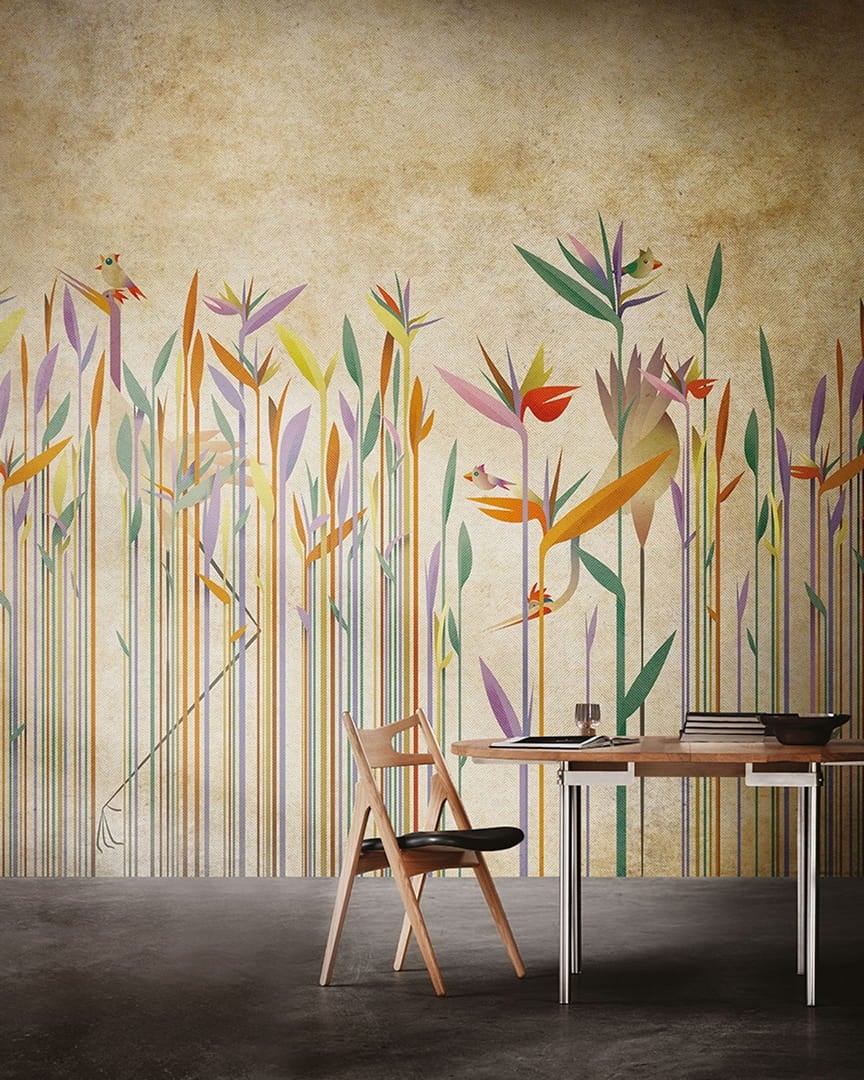 Fototapeta kwiaty i ptaki Inkiostro Bianco HABITAT INKDHNG1903 Natural Beauty