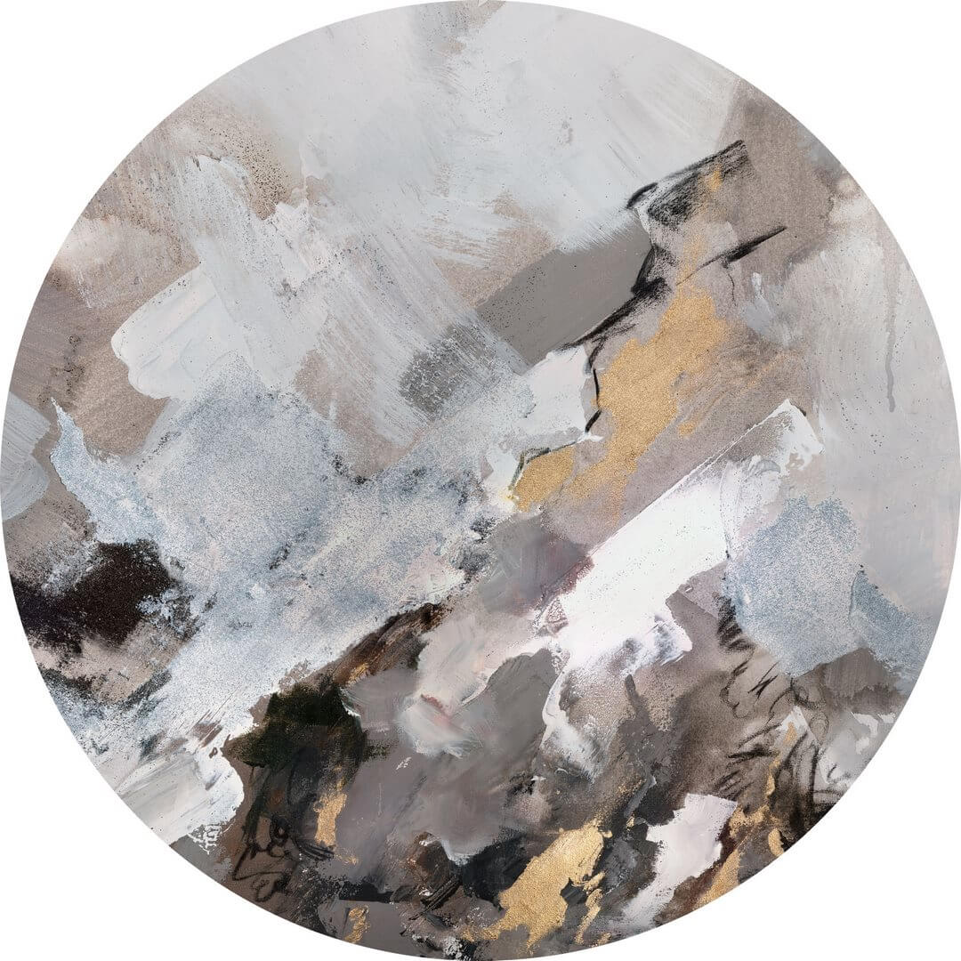 Mural okrągły abstrakcyjny Wall Art Amaretto Koło