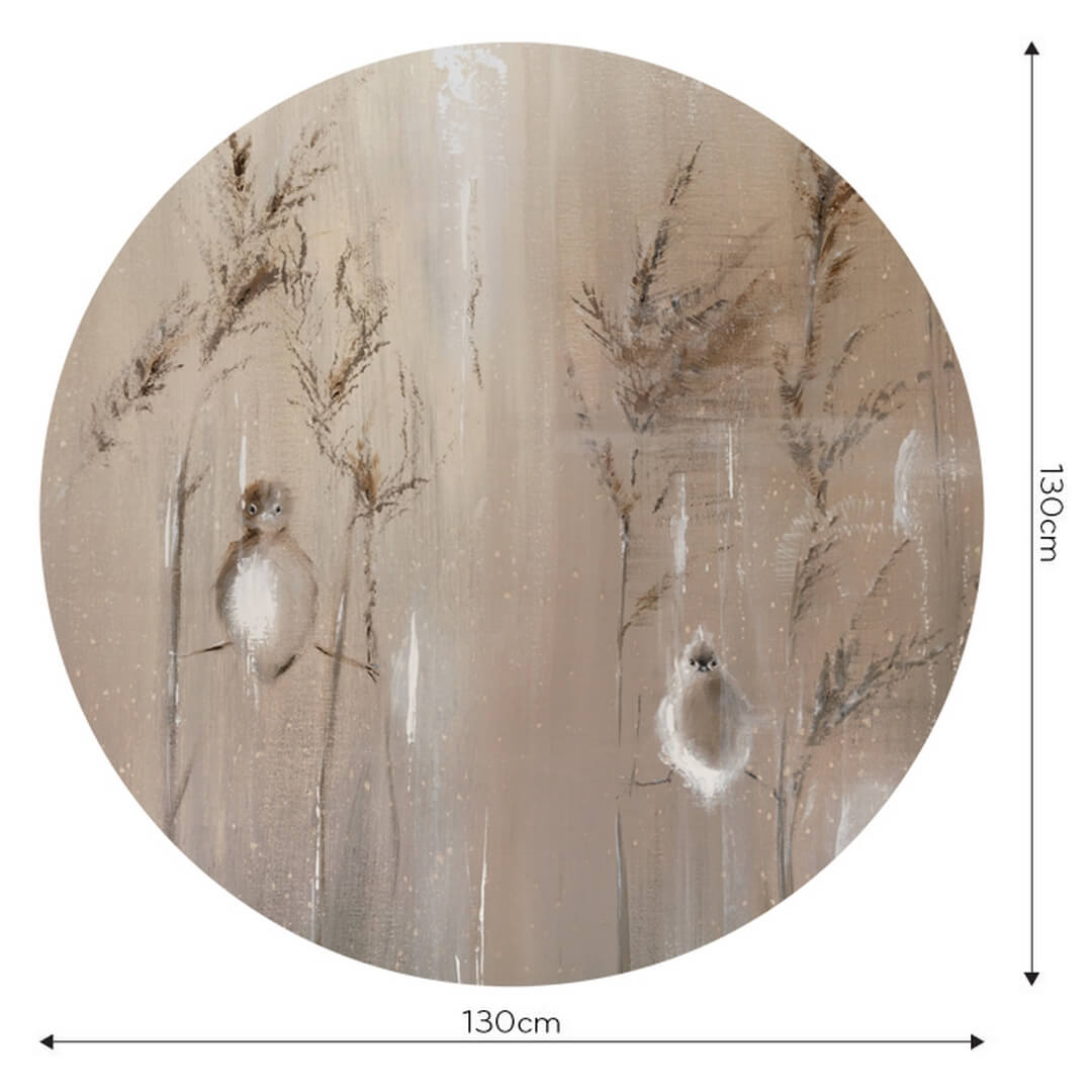 Mural okrągły artystyczny z ptakami Wall Art Aves Koło