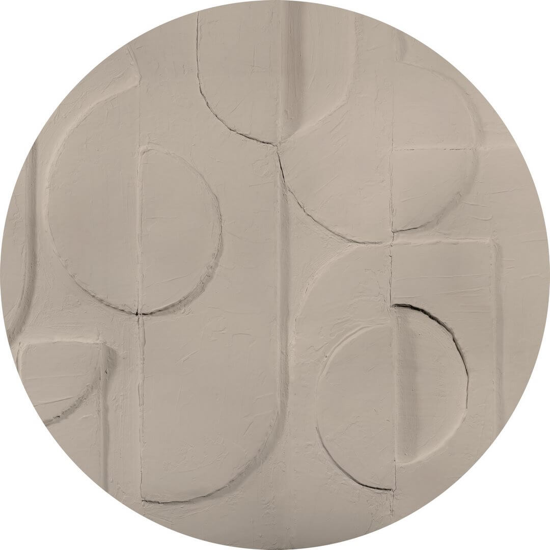 Mural okrągły geometryczny tynk Wall Art Bene Beige Koło
