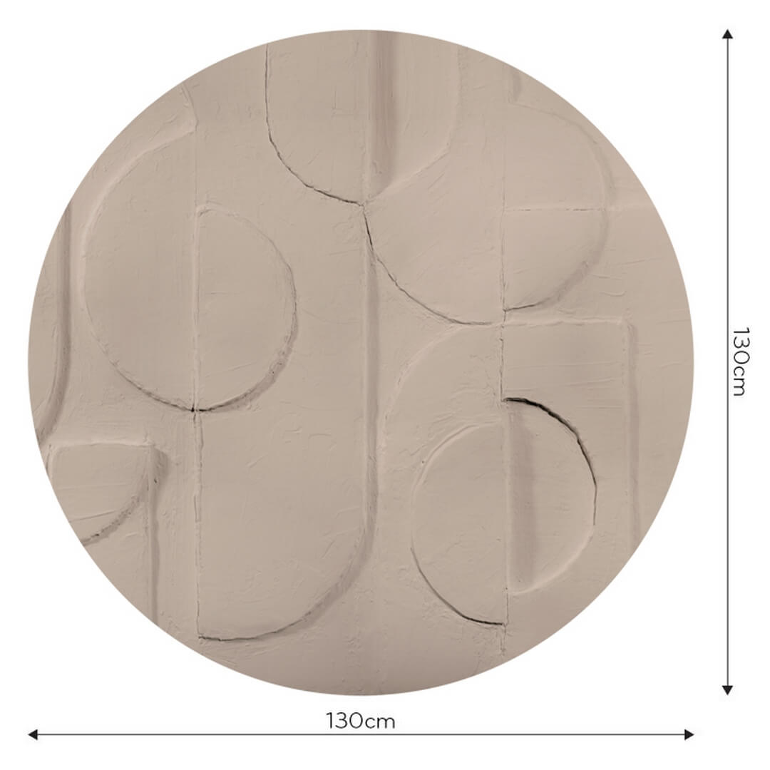 Mural okrągły geometryczny tynk Wall Art Bene Beige Koło