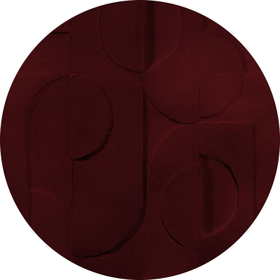 Mural okrągły geometryczny tynk Wall Art Bene Burgundy Koło