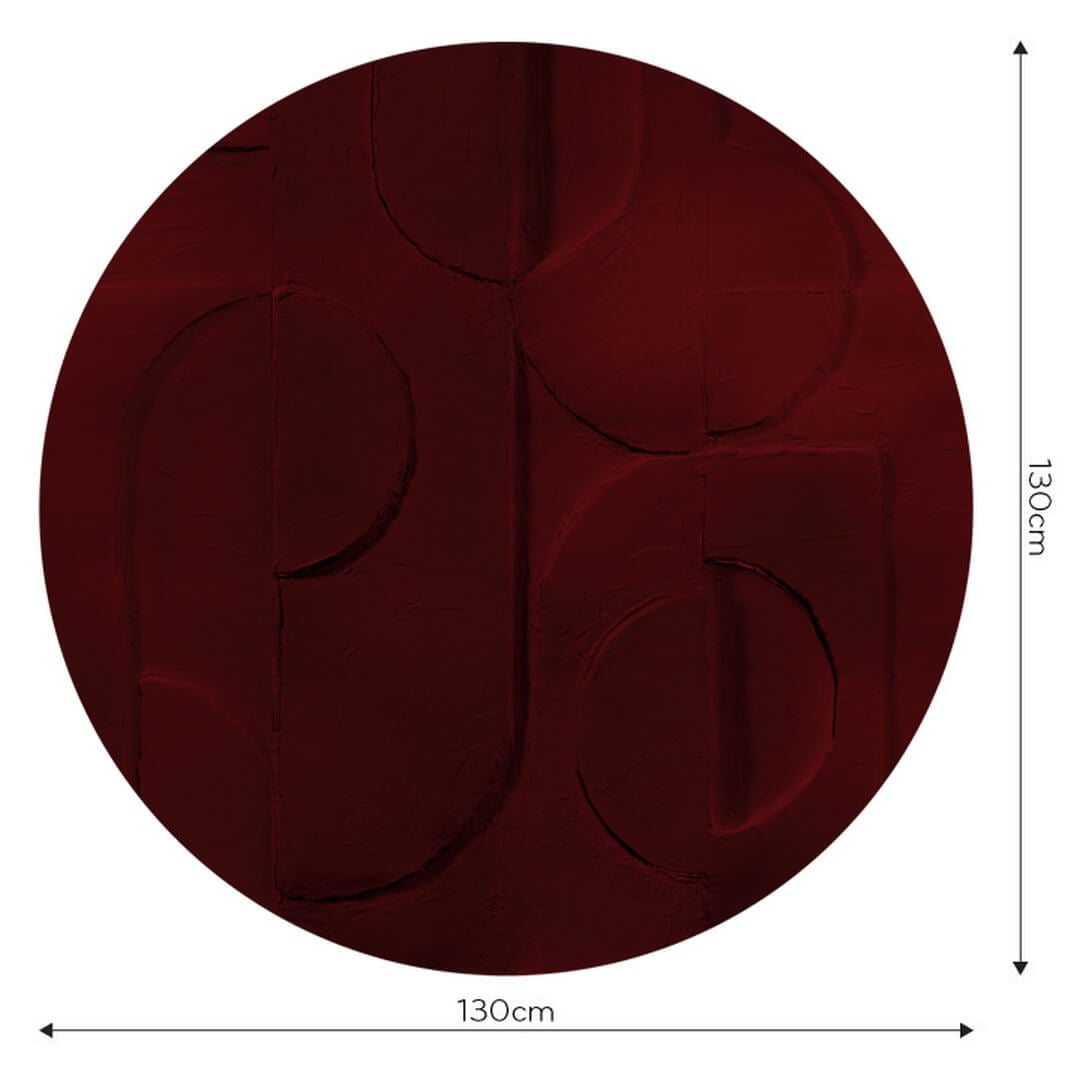 Mural okrągły geometryczny tynk Wall Art Bene Burgundy Koło