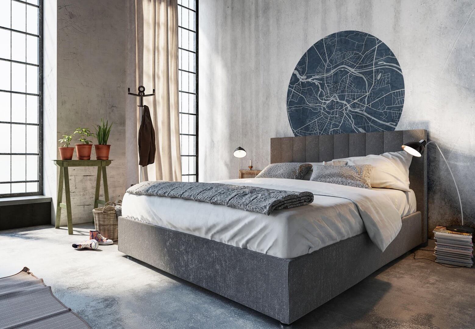 Mural okrągły plan miasta Wrocław Wall Art Breslau Blue Koło