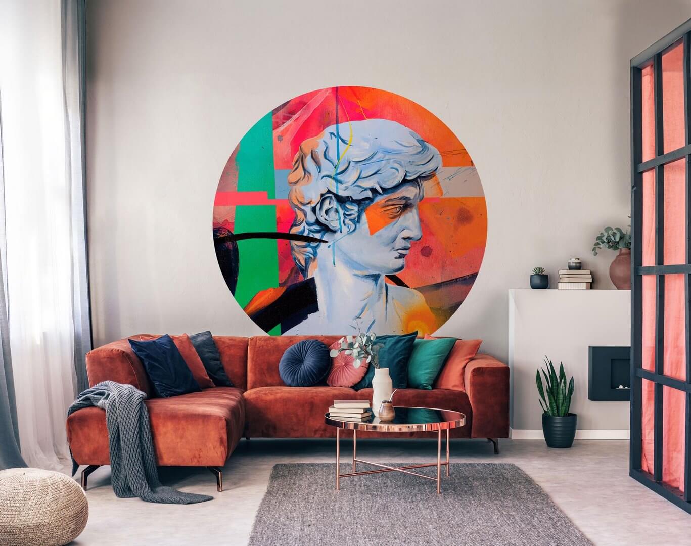 Mural okrągły rzeźba i abstrakcja Wall Art Buenos Koło