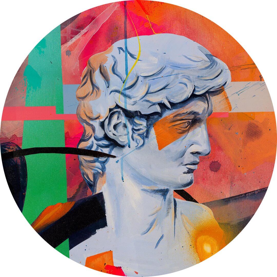 Mural okrągły rzeźba i abstrakcja Wall Art Buenos Koło