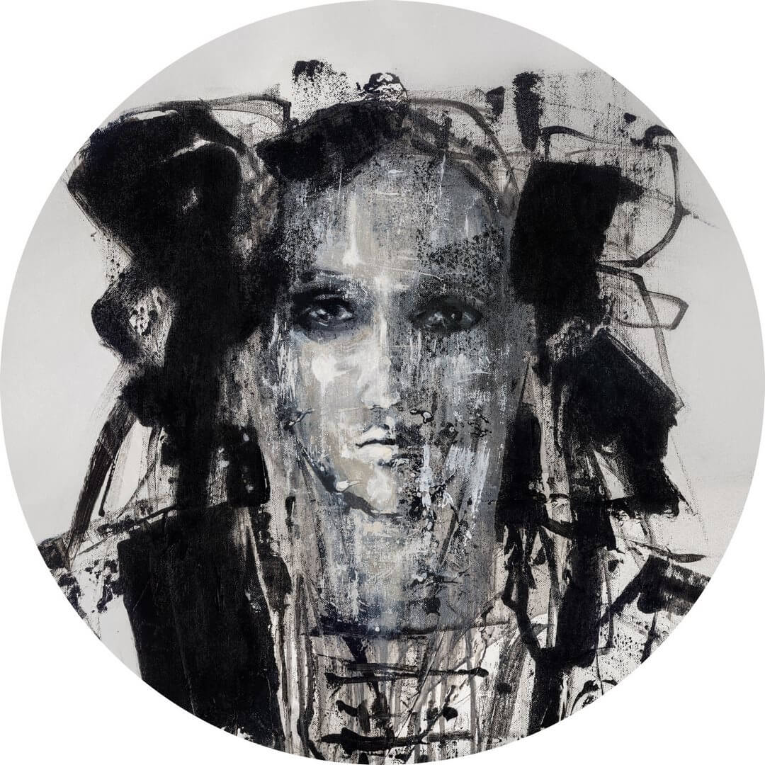 Mural okrągły portret kobiety Wall Art Carmen Koło