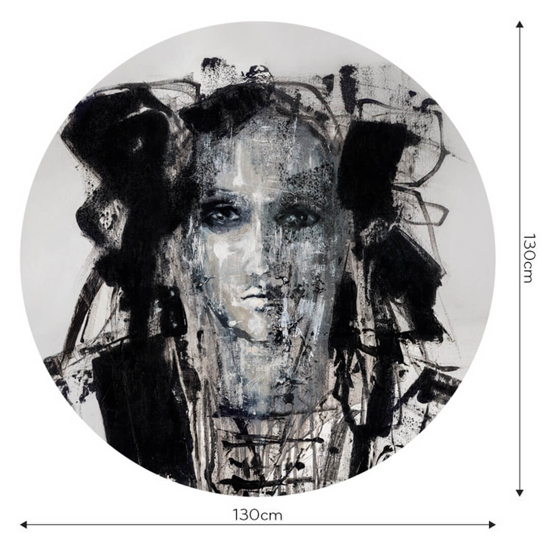 Mural okrągły portret kobiety Wall Art Carmen Koło