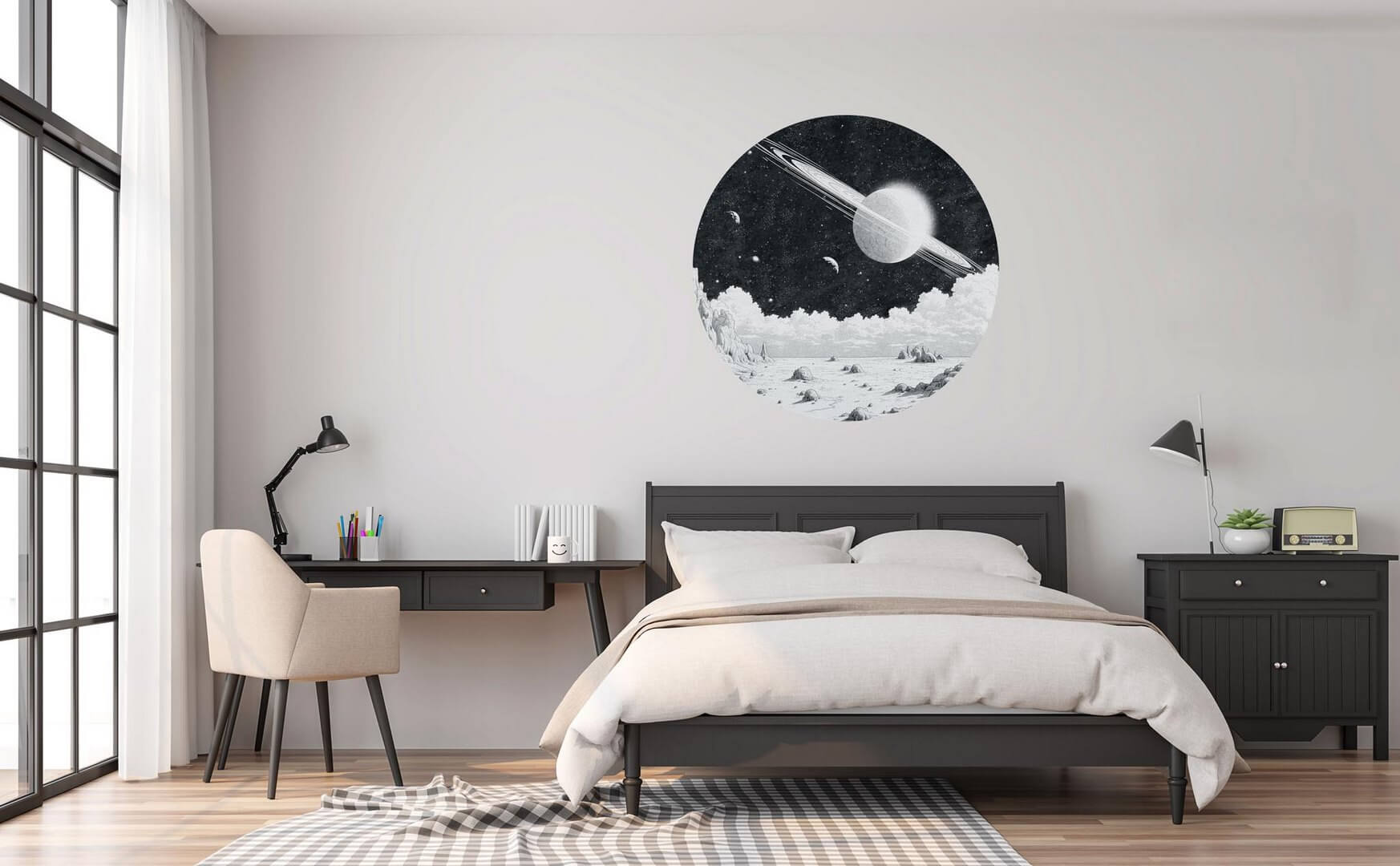 Mural okrągły kosmos Wall Art Eirian Koło
