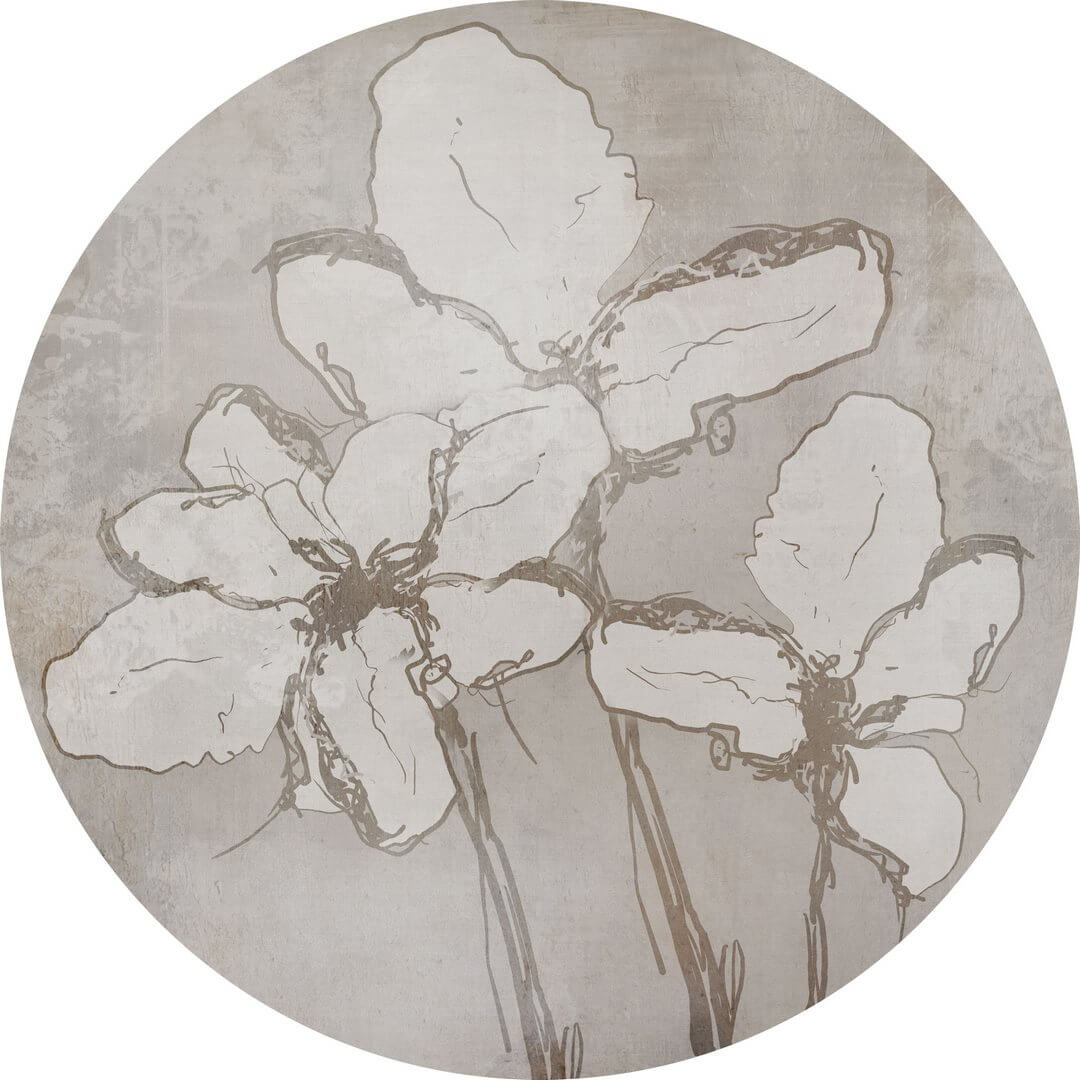 Mural okrągły kwiaty Wall Art Iris Koło