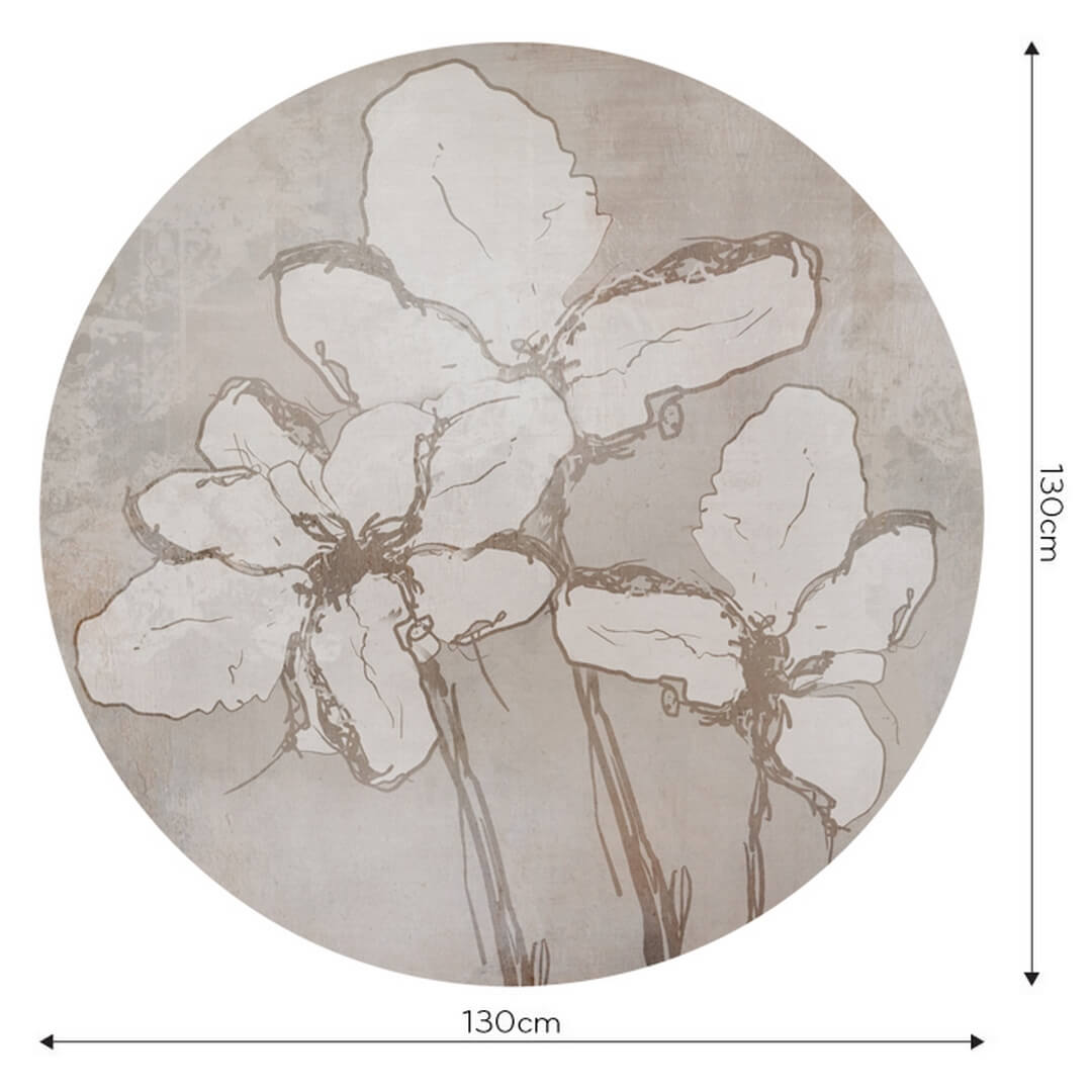 Mural okrągły kwiaty Wall Art Iris Koło