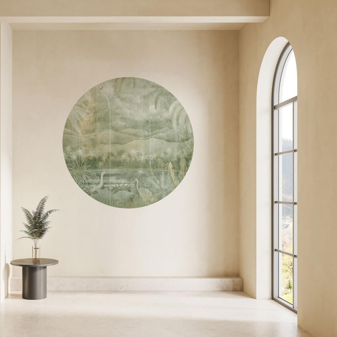 Mural okrągły tropikalny krajobraz Wall Art Juca Koło