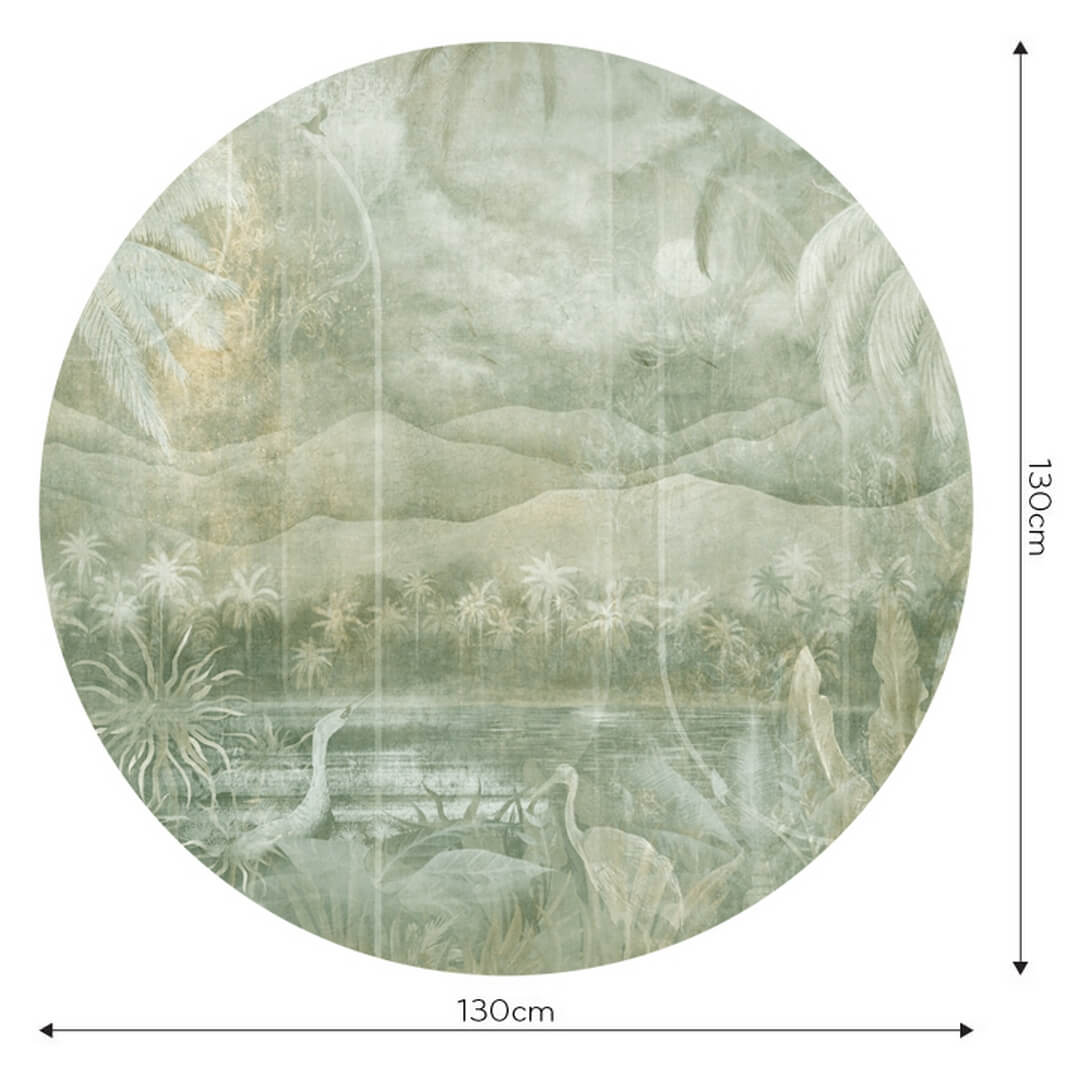 Mural okrągły tropikalny krajobraz Wall Art Juca Koło