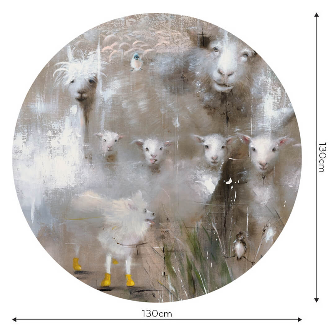Mural okrągły artystyczny ze zwierzętami Wall Art Lana Koło