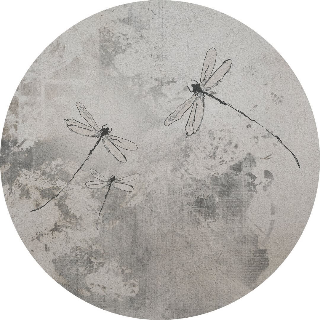 Mural okrągły ważki Wall Art Lestes Koło