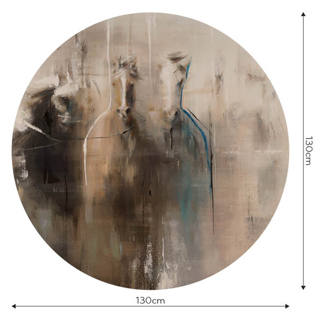 Mural okrągły artystyczny z końmi Wall Art Liberta Koło