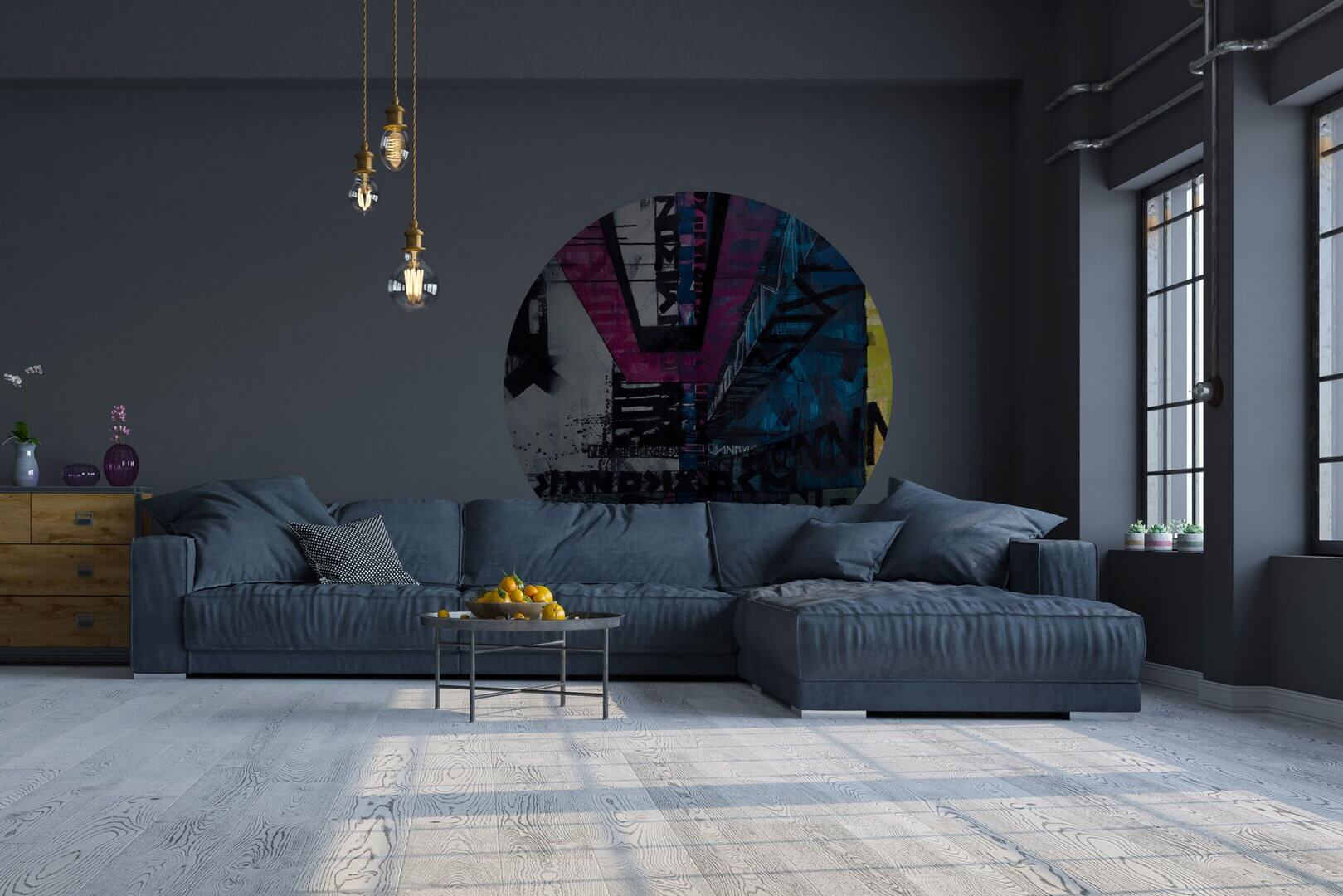 Mural okrągły graffiti Wall Art Manhattan Koło