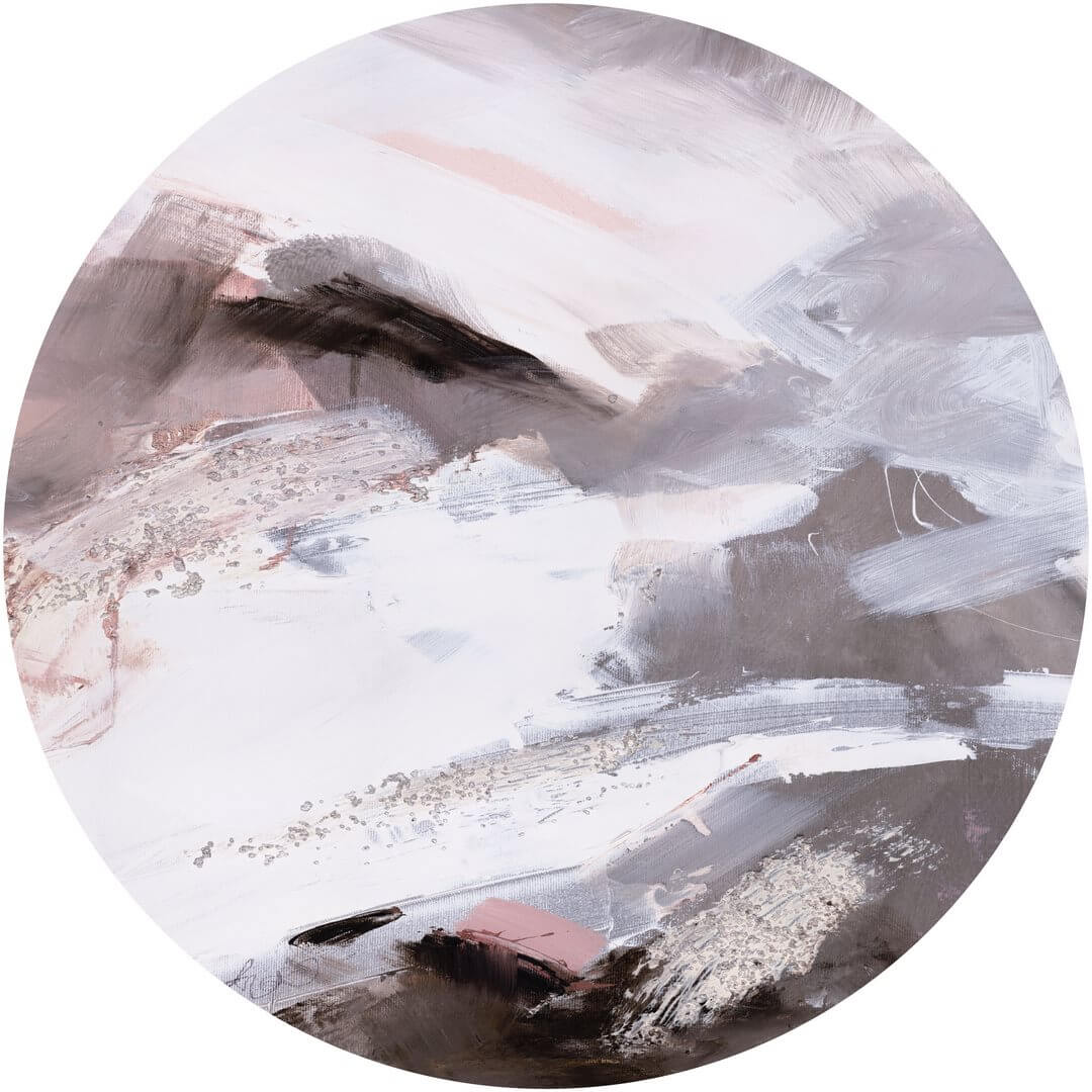 Mural okrągły abstrakcyjny Wall Art Panna Cotta Koło