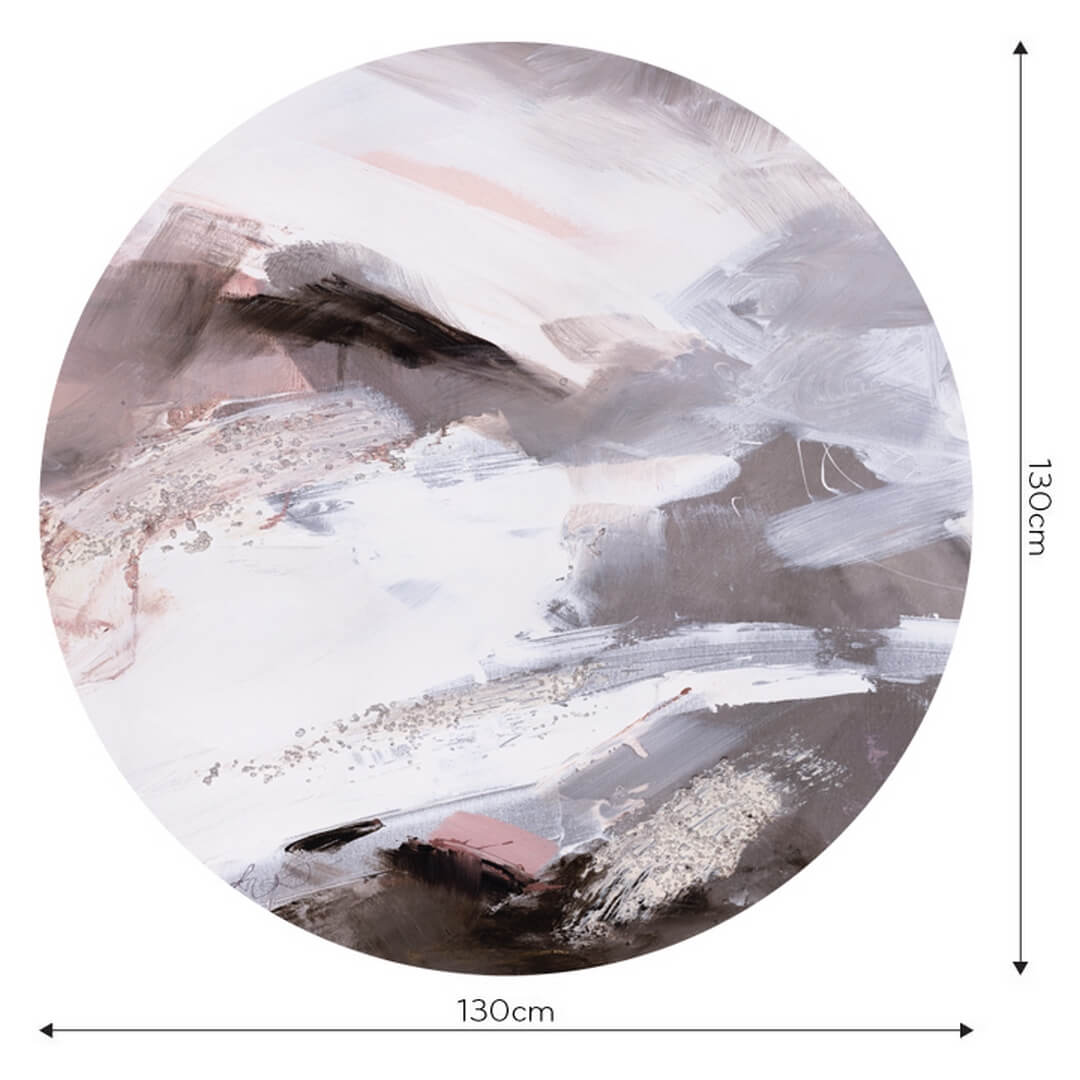 Mural okrągły abstrakcyjny Wall Art Panna Cotta Koło