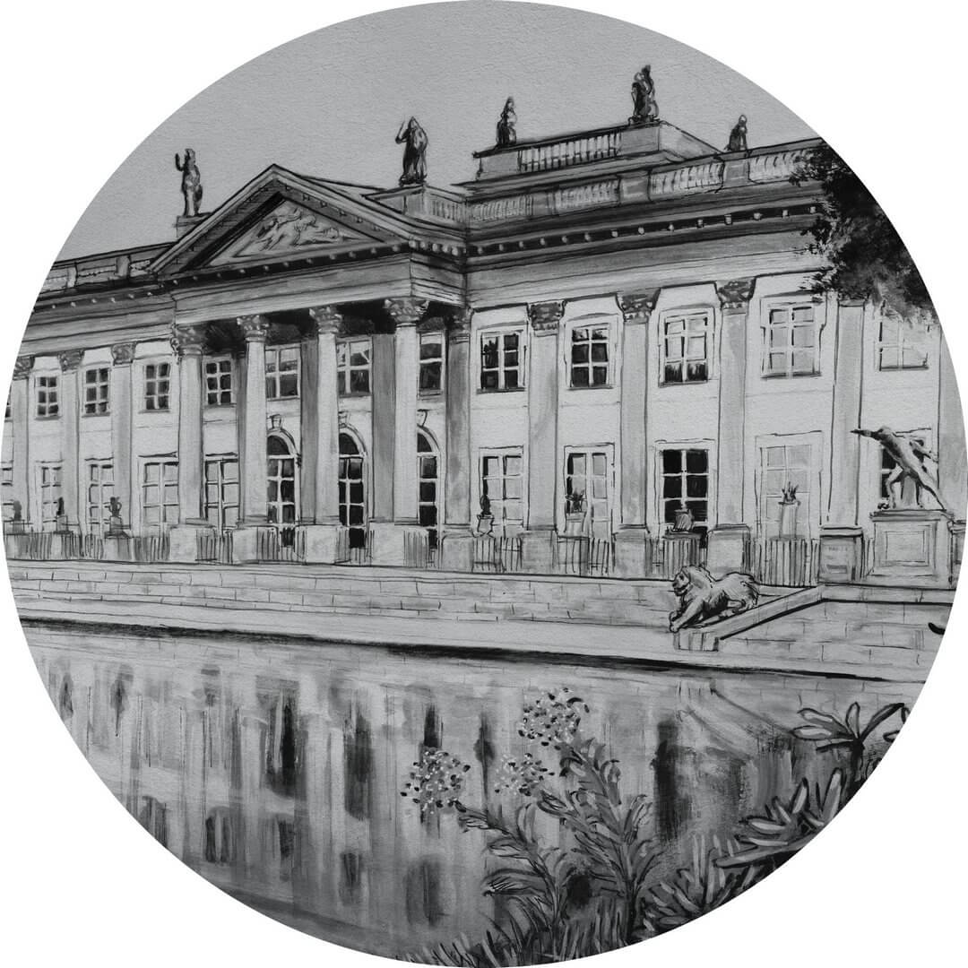 Mural okrągły architektura Wall Art Royal Koło
